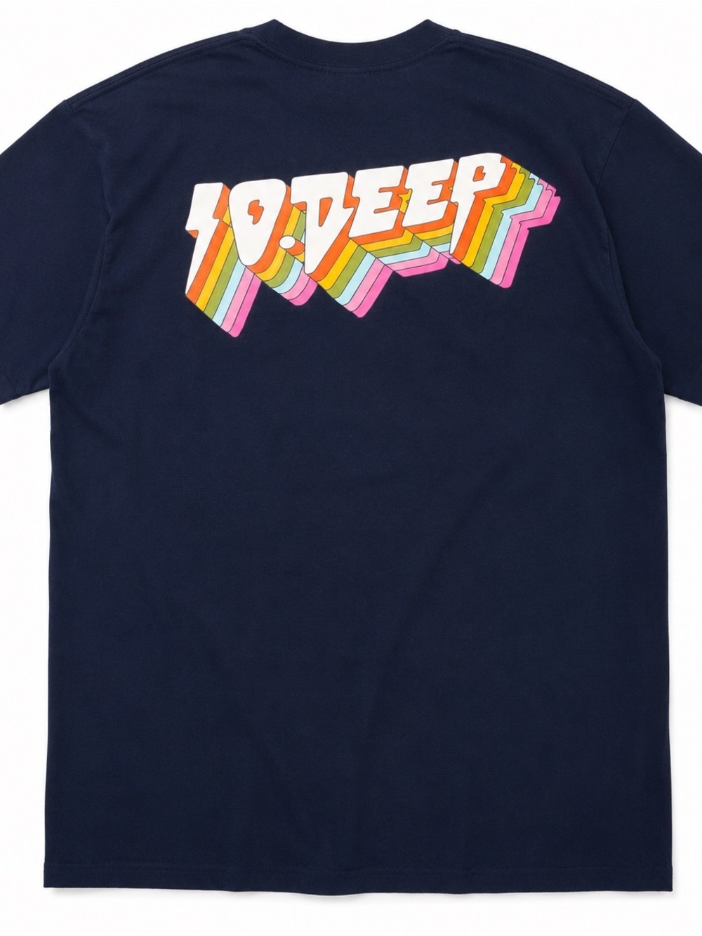 10. DEEP Retro Rainbow Logo Pocket T-Shirt Black Graphic Tee Men’s